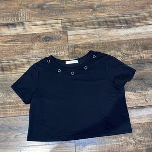 Black Crop Top with Silver Studs🖤